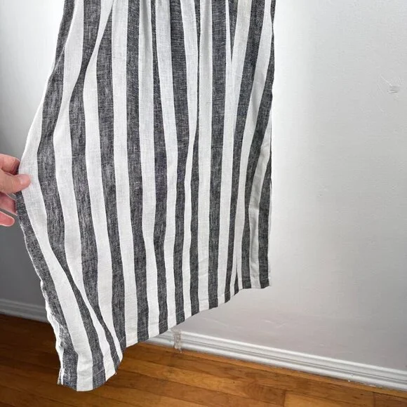 NWT Infinity Raine Love Tree Linen Button Up Stripe V Neck Dress, Size M - Picture 10 of 14